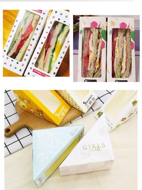 Hộp đựng bánh SANDWICH Tam Giác ( set 10 cái)