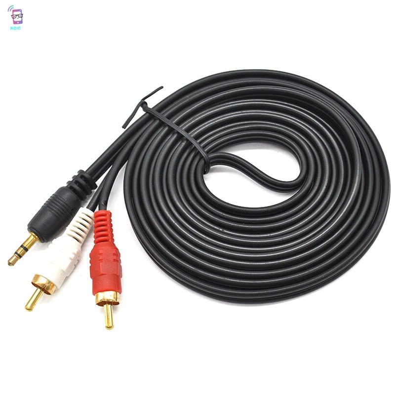 Dây cáp âm thanh stereo giắc 3.5mm sang AV 2 RCA cho Mp3/iPod/điện thoại/TV/loa 1.5M/3M/5M/10M