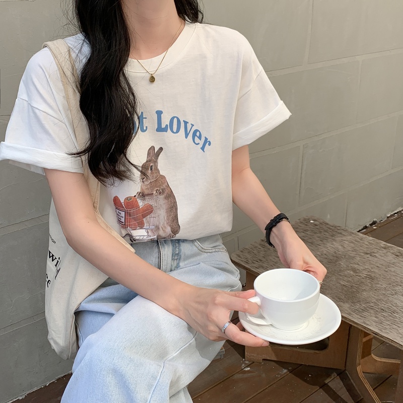 NRVP Áo Thun Nữ Tay Ngắn In Hình Phong Cách Hàn Quốc Thời Trang Mùa Hè 2022