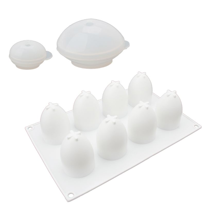 ✿ Khuôn Silicone 8 Ngăn Làm Bánh Trứng Phục Sinh