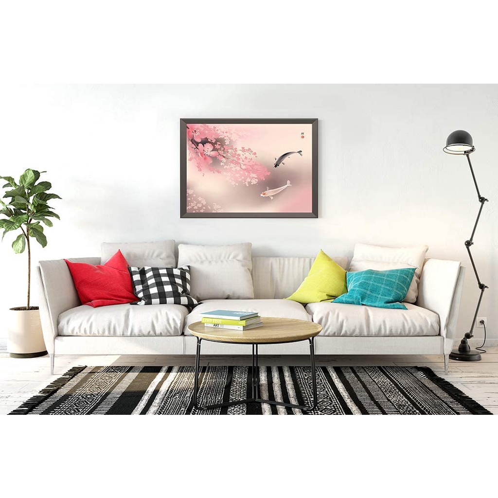 Bộ tranh đính đá 5D tự làm hình cá Koi mùa xuân 40x30