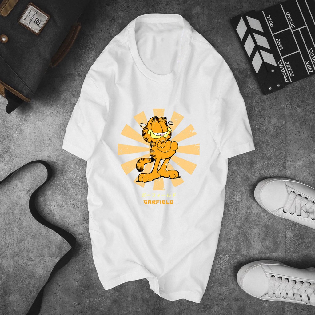 Áo thun cặp nam nữ thiết kế chú mèo vàng garfield siêu cá tính bán chạy nhất mẫu mới nhẩt - a151