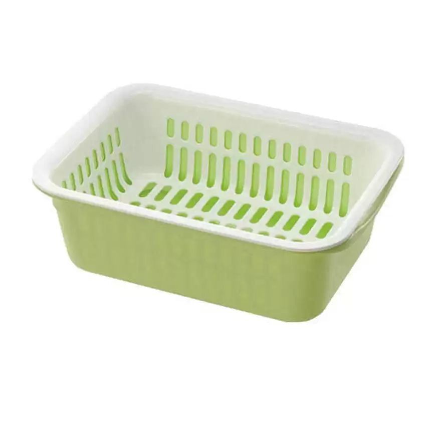 Rổ úp kèm chậu kháng khuẩn Lei L Richell (Xanh lá)