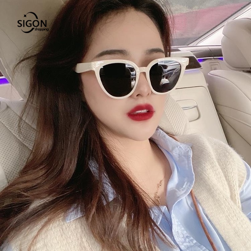 Kính Mát Gọng Lớn Mềm Mại Chống Tia UV Màu Trắng Sữa Thời Trang