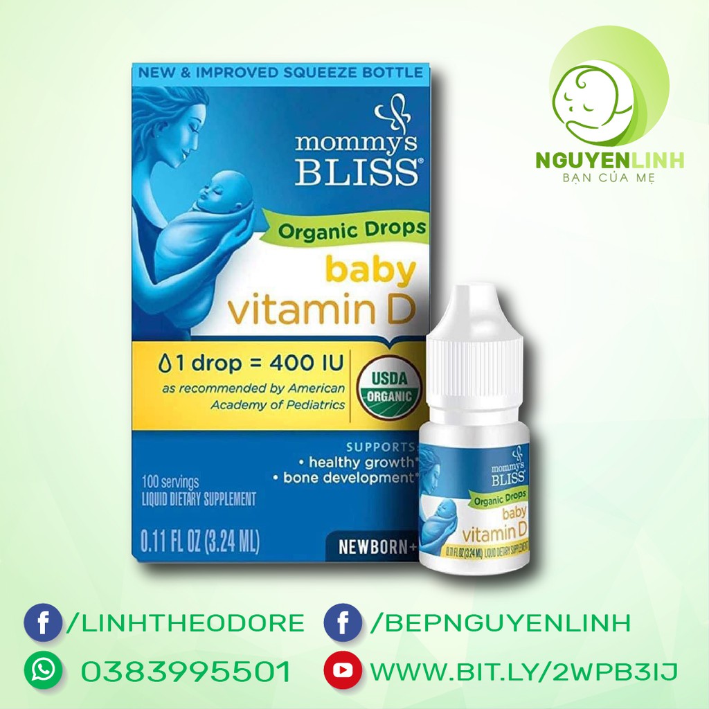 Siro Mommys Bliss Vitamin D hữu cơ từ sơ sinh (3.24ml)