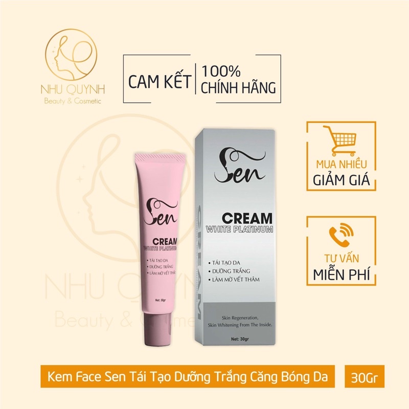 Kem Dưỡng Da Mặt Dược Phẩm Sen - Dưỡng Trắng Tái Tạo Căng Bóng - 30Gr