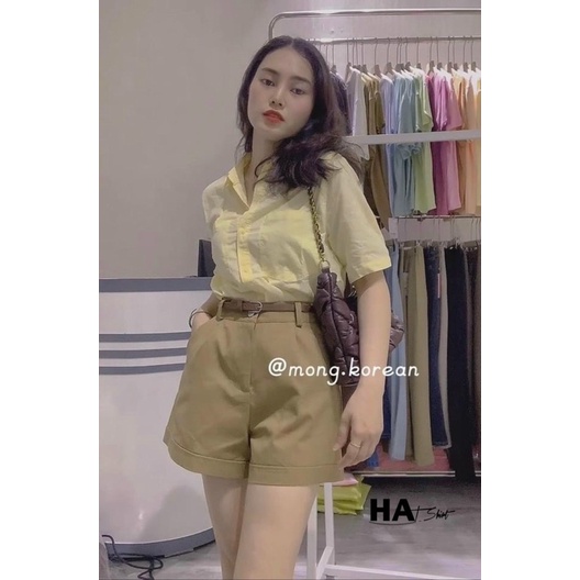 QUẦN SOOC KAKI GẬP GẤU 3M CHO NỮ