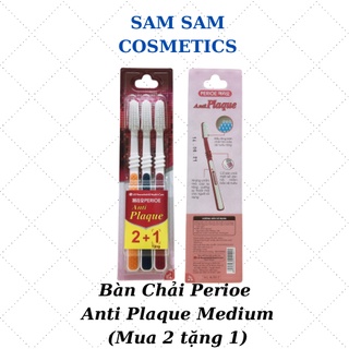 Bàn chải đánh răng Perioe Anti Plaque Medium 2 + 1 thương hiệu Perioe Hàn Quốc