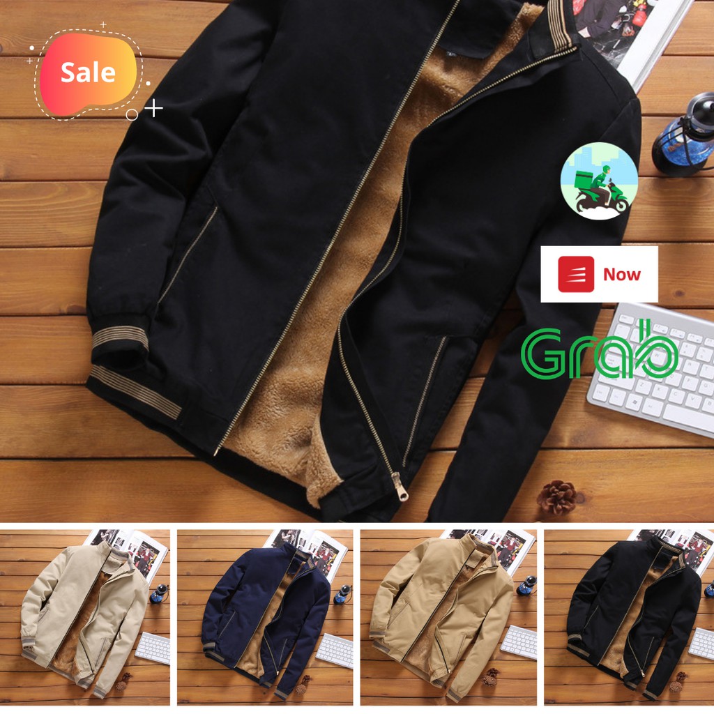 (CÓ SẴN-SHIP NGAY) Áo khoác kaki nam trung niên lót nỉ lông 4 màu
