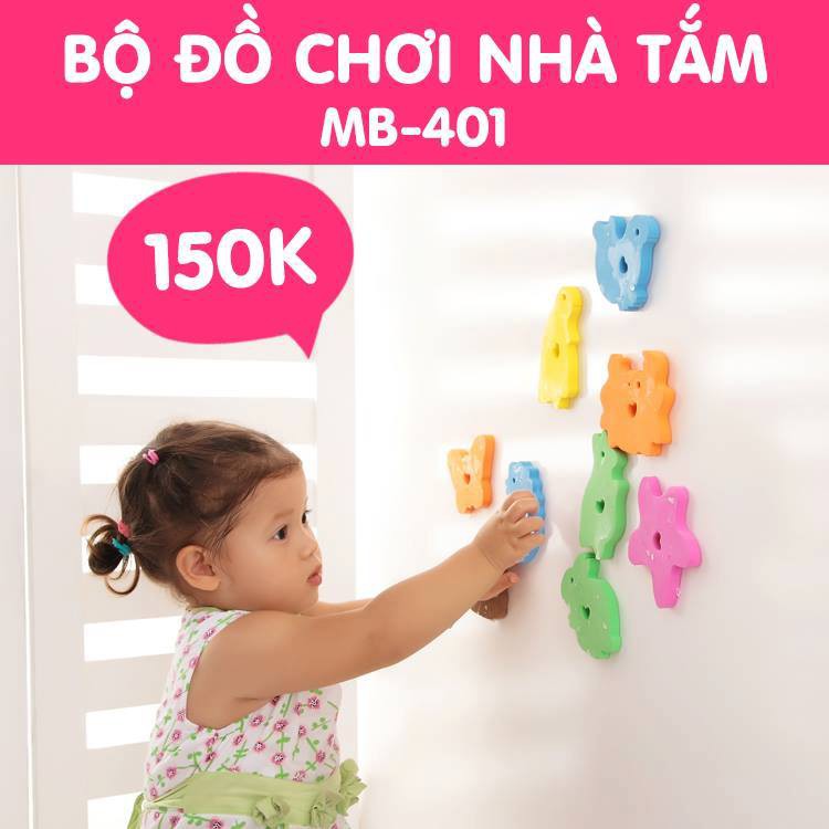 Đồ chơi nhà tắm 12 sinh vật dán tường Mombella