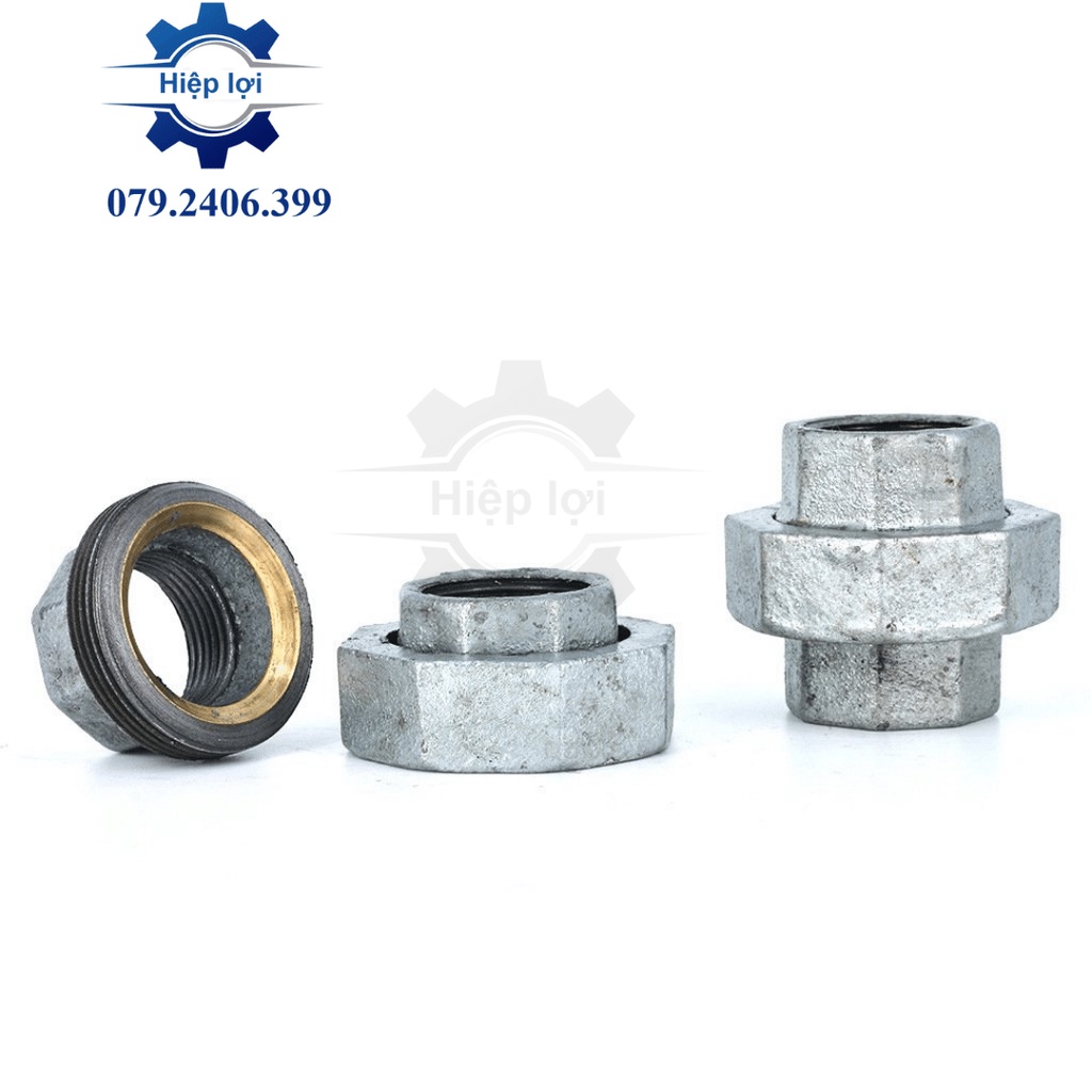 Rắc co hơi nóng 2 đầu ren trong mạ kẽm - Rắc co ren thép mạ kẽm - Nối ren trong 2 đầu sống