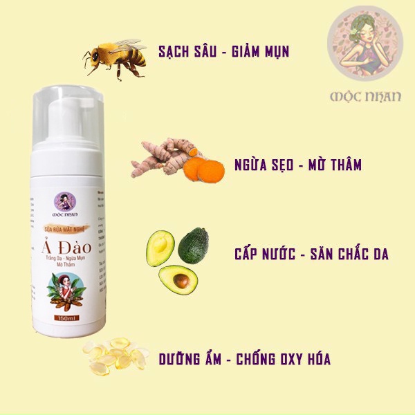 Mộc Nhan Natural, Sữa Rửa Mặt Bơ Nghệ Handmade Mộc Nhan, Tiemxuongrong, Sạch Mụn, Sáng Da, Giảm Thâm Nám