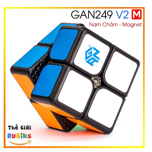 Rubik 2x2 Nam Châm GAN 249 V2 M viền đen đồ chơi phát triển trí não tư duy logic cho bé
