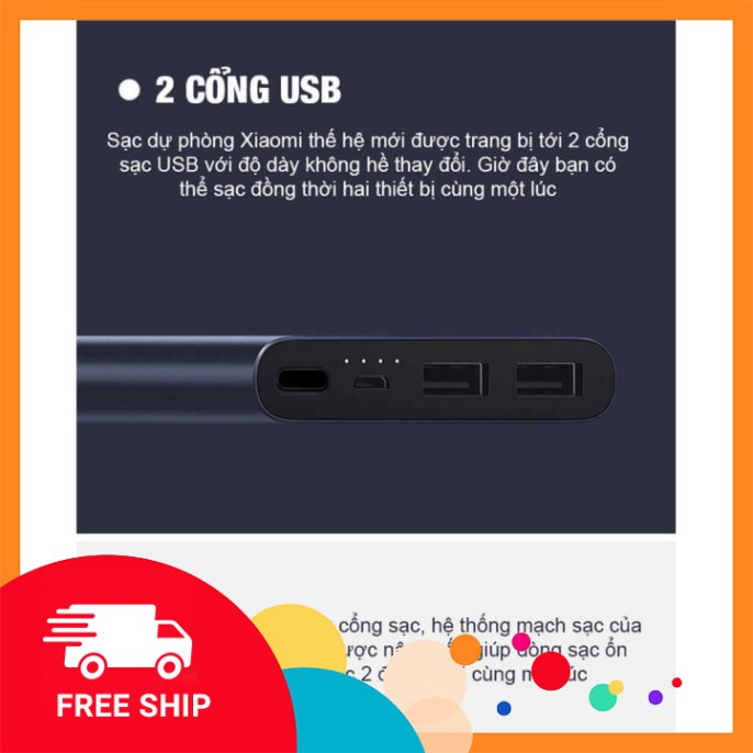 Chính Hãng Sạc Dự Phòng ⚡ DUNG LƯỢNG CAO ⚡ Sạc Dự Phòng Xiaomi Gen2s Cao Cấp, 10000mAh, Chuẩn Dung Lượng, BH 12 Tháng SẢ