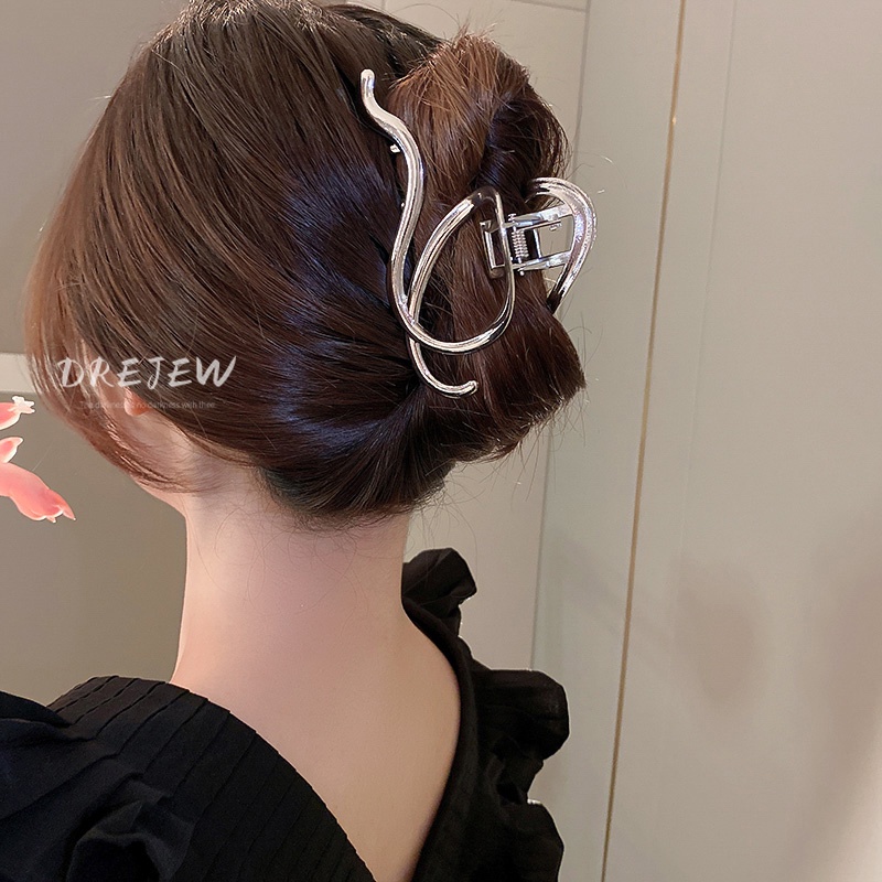 DREJEW Kẹp Tóc Kim Loại Họa Tiết Chữ Q Cá Tính Cao Cấp Cho Nữ