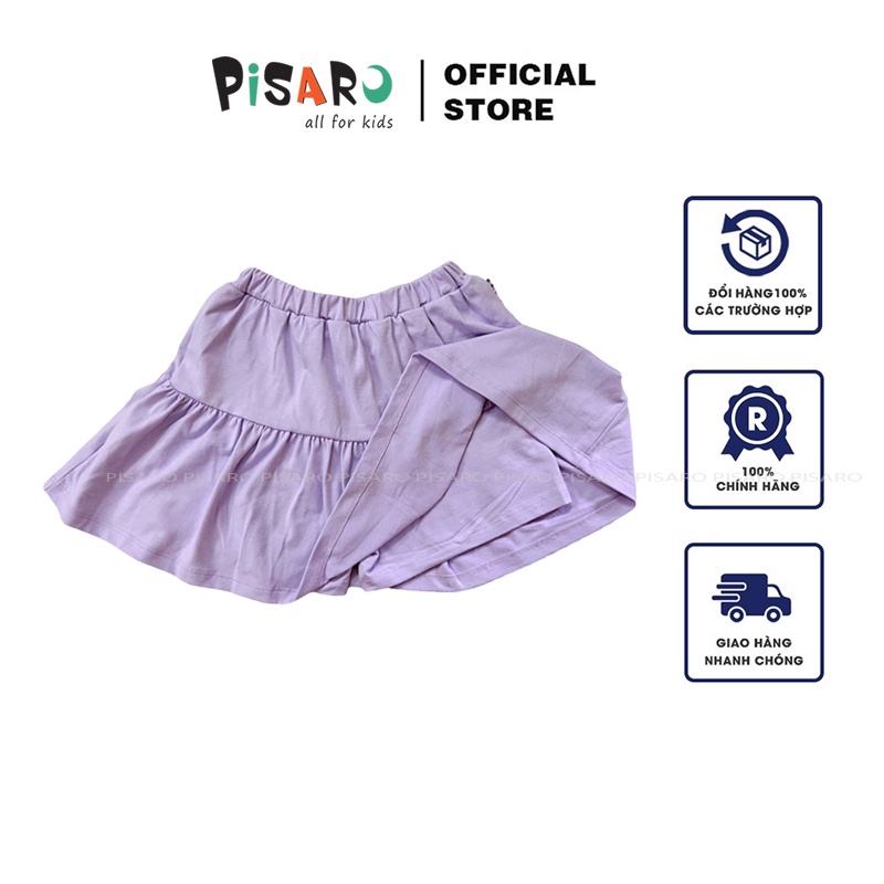 Chân váy cotton bé gái PISARO có quần đùi bên trong cho bé từ 1- 9 tuổi