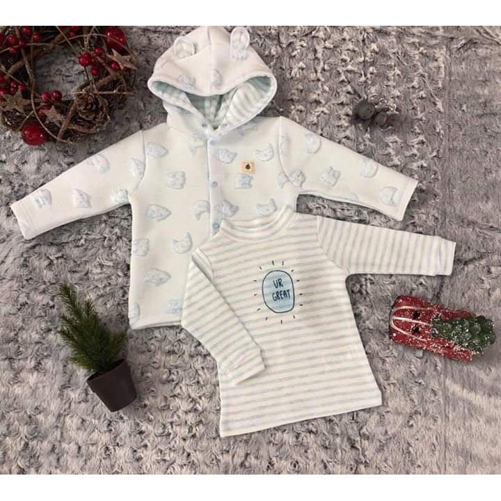 Sét áo khoác hình thú nối + áo cổ 3p (Momma)