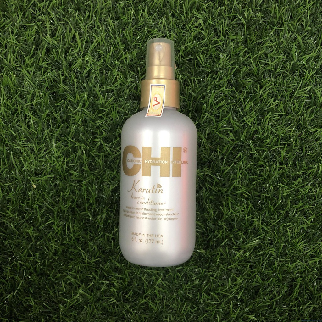 #chi_usa_chính_hãng_100% Xịt dưỡng phục hồi (xả khô) CHI Keratin Leave In Conditioner 177ml