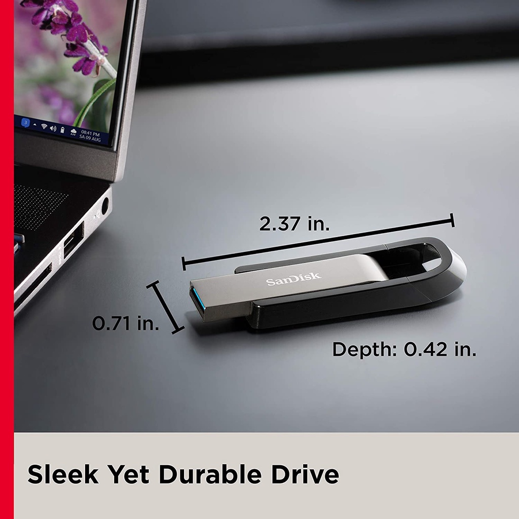 USB 3.2 SanDisk Extreme Go CZ810 64GB / 128GB / 256GB Read 400MB/s Write 240MB/s (Đen)