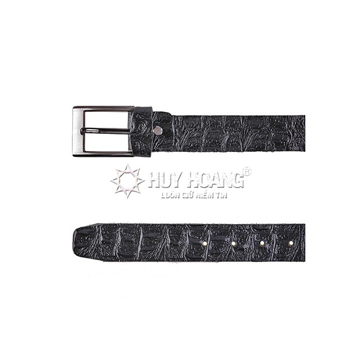 Thắt lưng nam da bò vân cá sấu 4P màu da, đen, nâu HP4122-23-24