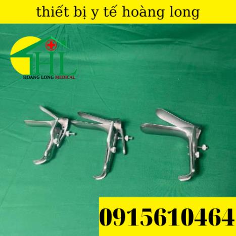 Mỏ vịt âm đạo inox loại 1 vít, 2 vít cỡ tiểu, cỡ trung dùng trong khám phụ khoa