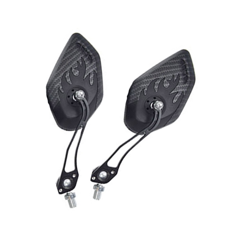 1 Cặp Gương Chiếu Hậu Bằng Nhôm Gắn Tay Cầm Màu Đen Thông Dụng Cho Xe Máy