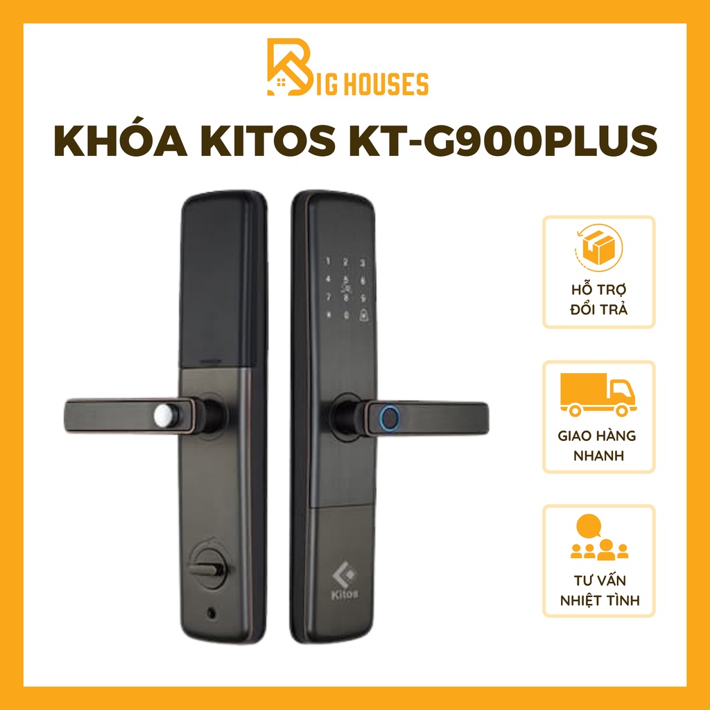{HÀNG CHÍNH HÃNG CAO CẤP}  Khóa Cửa Vân Tay Kitos KT-G900/KT-G900Plus Thiết Kế Tay Gạt Thông Minh CÓ