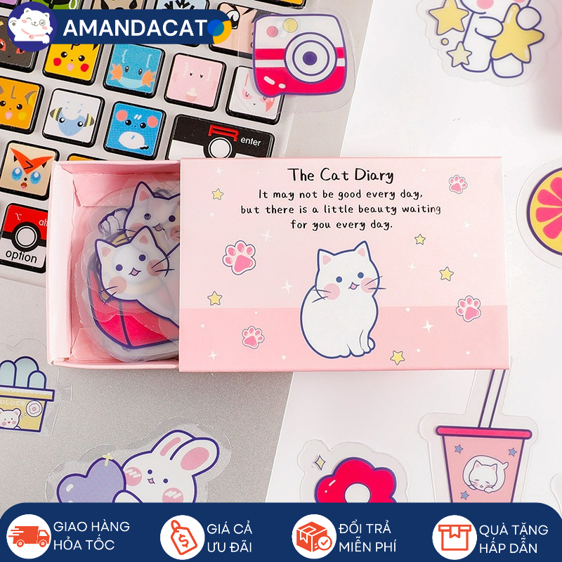 Hộp Sticker dán chống nước Cực tốt Cắt sẵn nhiều Kiểu dáng