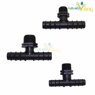 5 chiếc tê chuyển ren 21 ra 2 đầu nối ống tưới nhỏ giọt 16mm