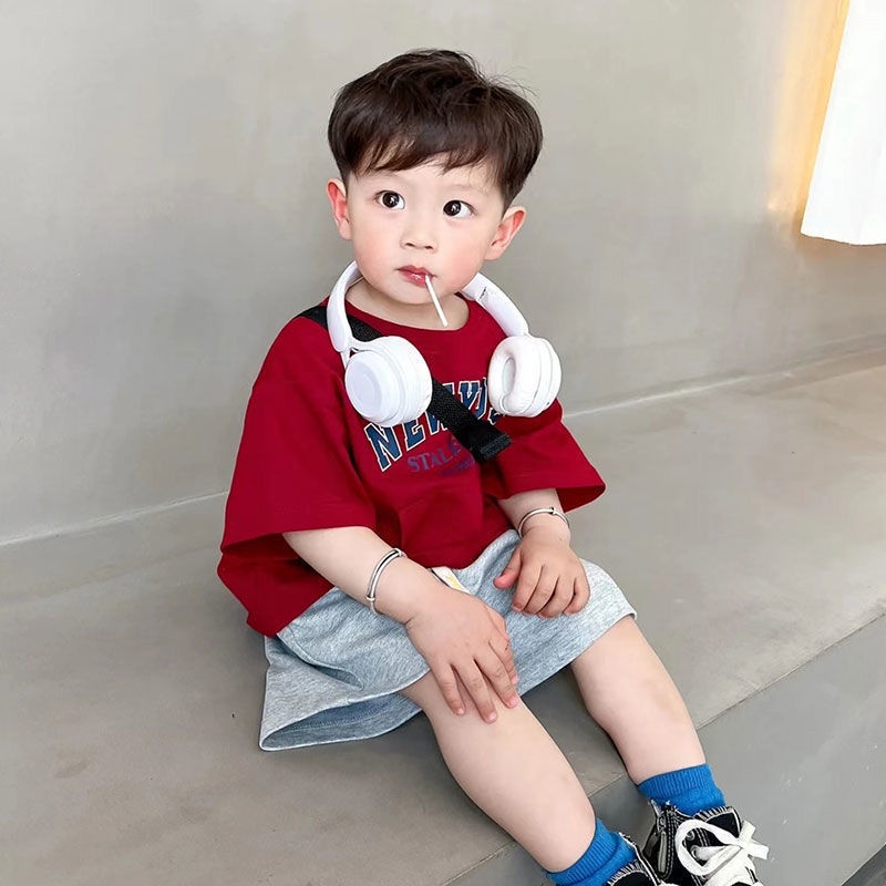 Bộ Áo Sơ Mi Tay Ngắn + Quần Lửng Thời Trang Mùa Hè Dễ Phối Đồ Cho Bé Trai