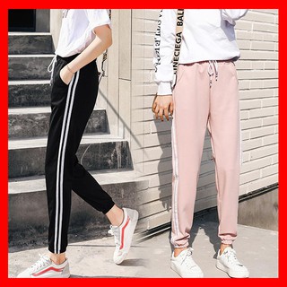 Quần Nữ Thể Thao 2 Sọc Kẻ Bo Gấu, Có Dây Rút Thật, Phong Cách Năng Động