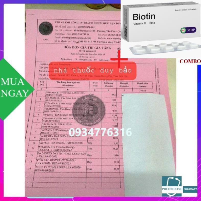 Combo Biotin 5mg+ VIÊN NGHỆ VÀNG MẬT ONG