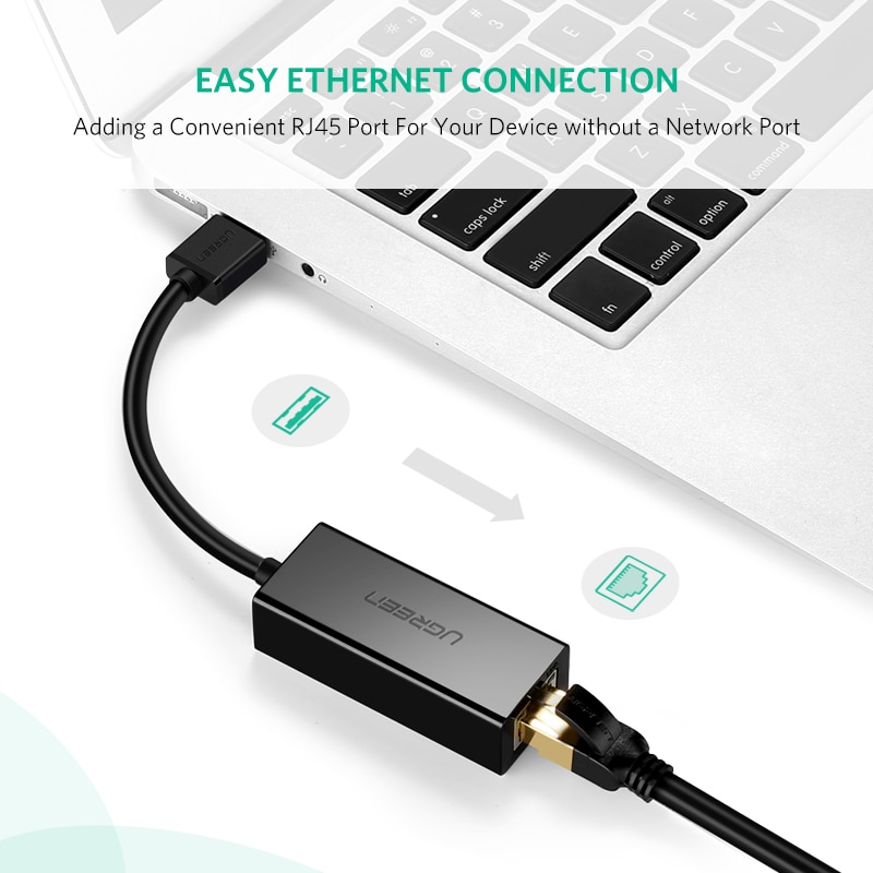 Ugreen Đầu Chuyển Đổi Usb 3.0 Sang RJ45 Lan Cho Windows10 Xiaomi Mi Box 3 / S