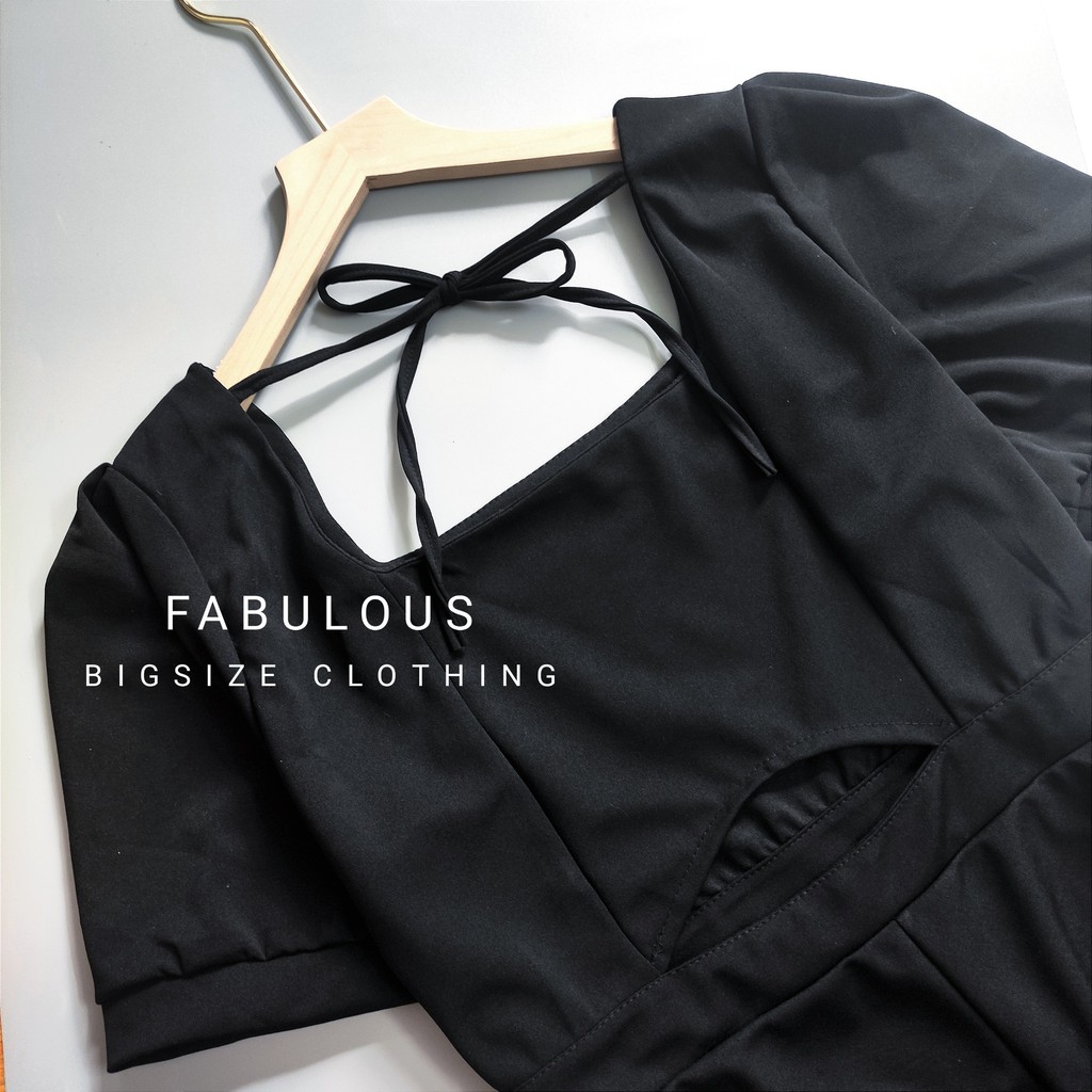 Váy Đầm cổ vuông dáng dài BIGSIZE 60-90kg cách điệu Fabulous Bigsize | BigBuy360 - bigbuy360.vn