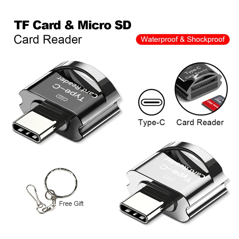 Đầu Đọc Thẻ Nhớ Loại C TF Micro-SD OTG Cho Điện Thoại/Máy Tính
