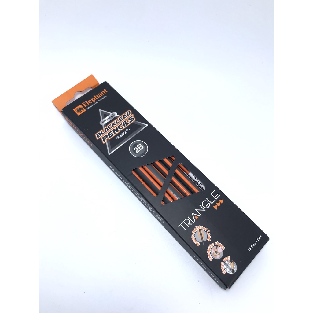 Hộp 12 Cây Bút Chì Gỗ Tam Giác 2B Elephant Premium Pencil