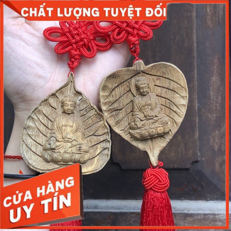 VPPT - Treo Xe Bồ Đề Trầm Hương Khắc Hình Đức Phật A Di Đà - Xuất Nhập Bình An - Vạn Dặm Bình An