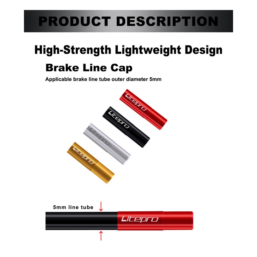 Set 20 vỏ bọc dây cáp phanh xe đạp LITEPRO hợp kim nhôm 4mm/ 5mm tiện lợi