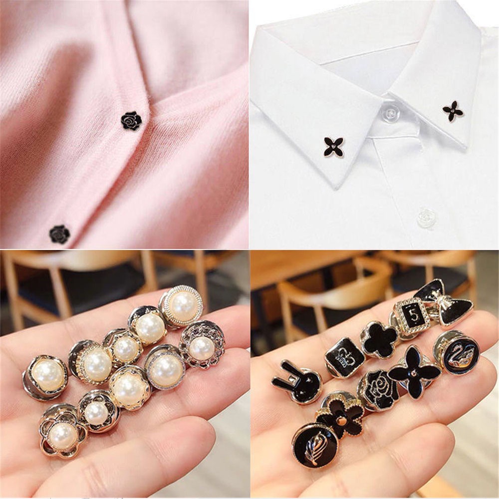 Set 10 Nút Áo Kim Loại Hình Trái Tim Dễ Thương