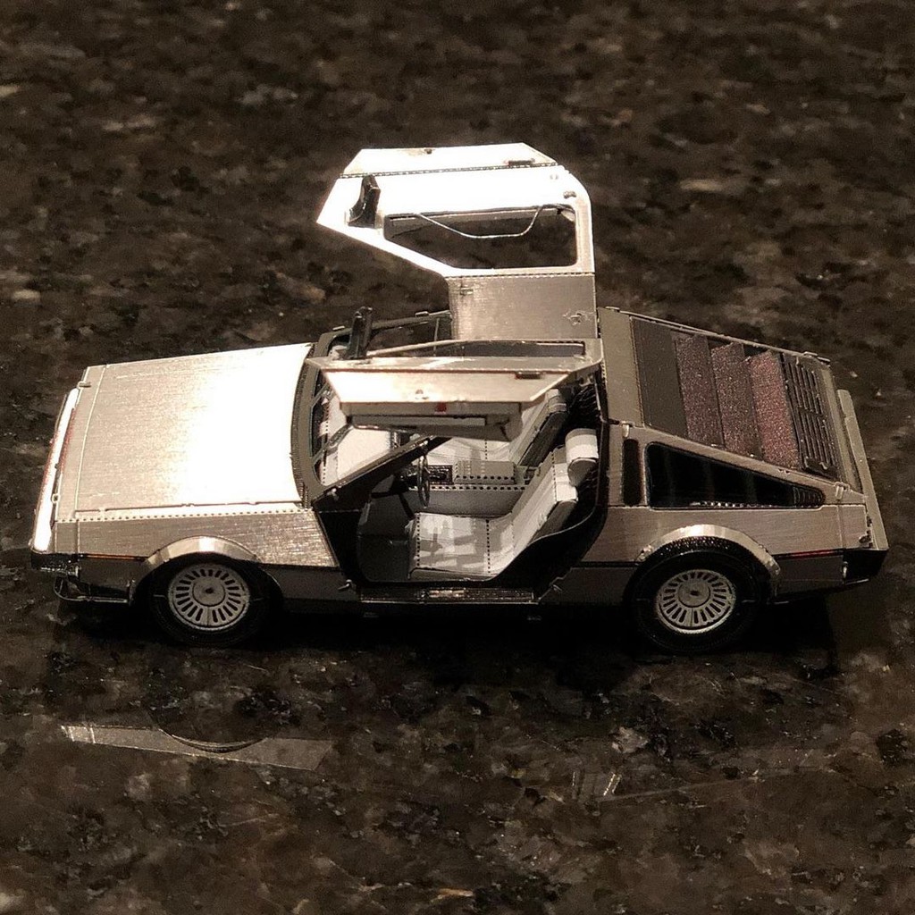 Mô hình 3D kim loại siêu xe DeLorean DMC-12 trong phim Back to the Future , Mô hình lắp ráp 3D thép không gỉ - Chưa lắp