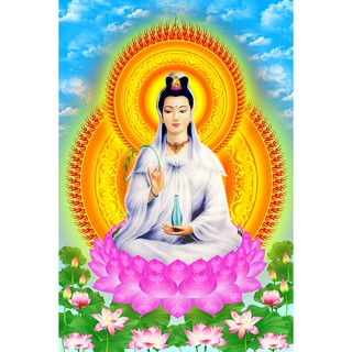 Tranh đính đá 5D , Tranh Quan thế âm bồ tát đính đá toàn bộ
