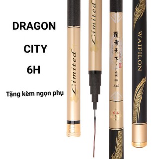 Cần Câu Tay 6h Bạo Lực_ Cần Câu Đài Dragon City 6H Nhấc Tĩnh 2,5kg Tặng Kèm 1 Ngọn Phụ
