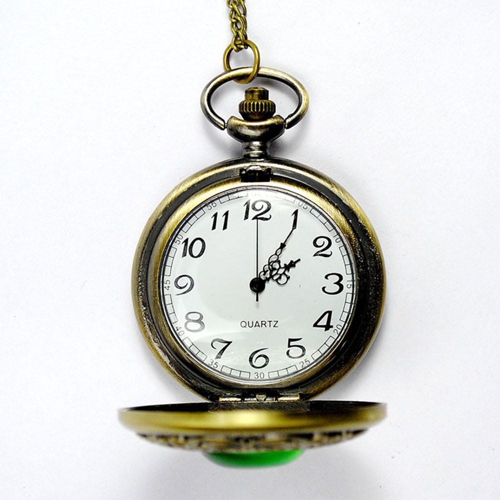 Đồng hồ quả quýt chạm khắc họa tiết bỏ túi có dây cho nam & nữ