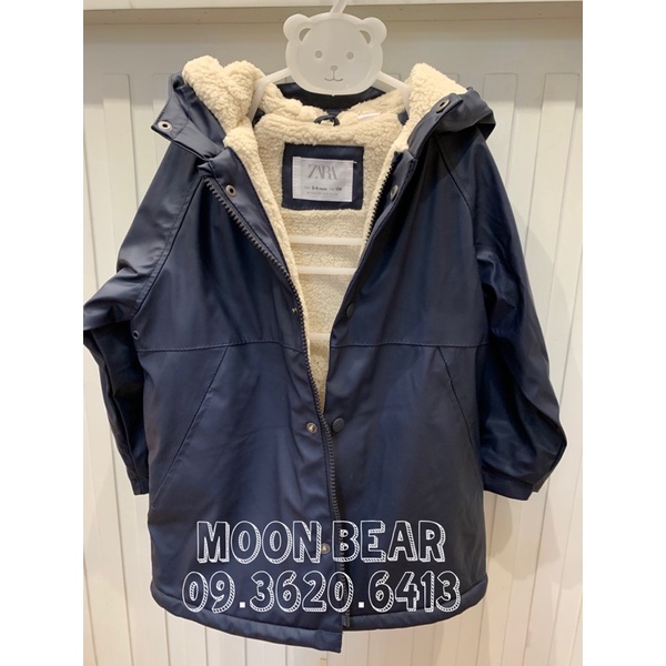Áo khoác mùa đông lót lông cừu zara xuất dư chống mưa cho bé