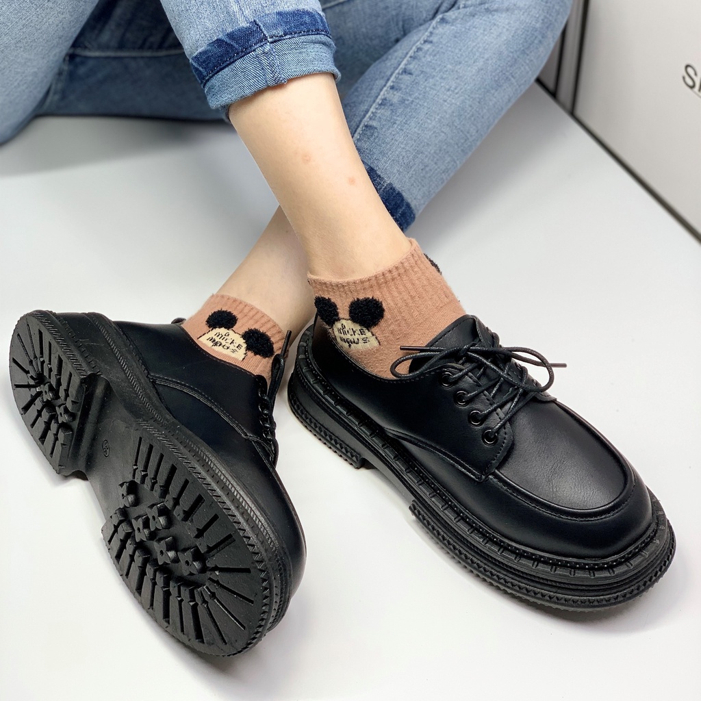 GIÀY OXFORD KELLY DA MỊN ĐẾ KẾP HỌA TIẾT ĐỘC QUYỀN LOVESHOES MÃ D777