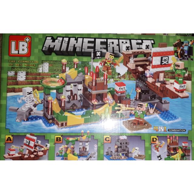 Lắp ráp 1 hộp LegoMineCraft biệt thự trên sông LB549