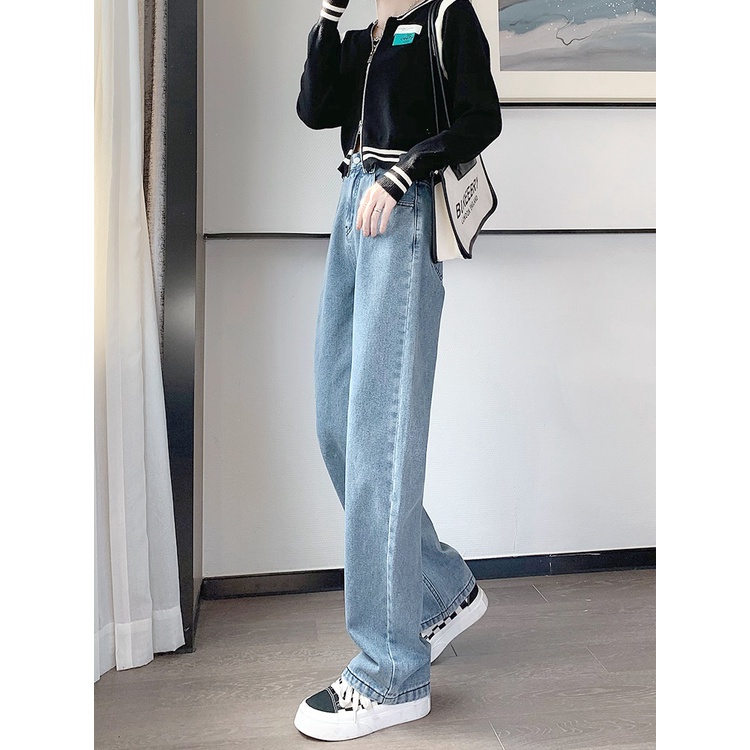 QUẦN JEAN NỮ ỐNG RỘNG JEAN ỐNG SUÔNG MÀU XANH NHẠT DÀI 98CM PHONG CÁCH ULLZZANG HỌC SINH MSC3