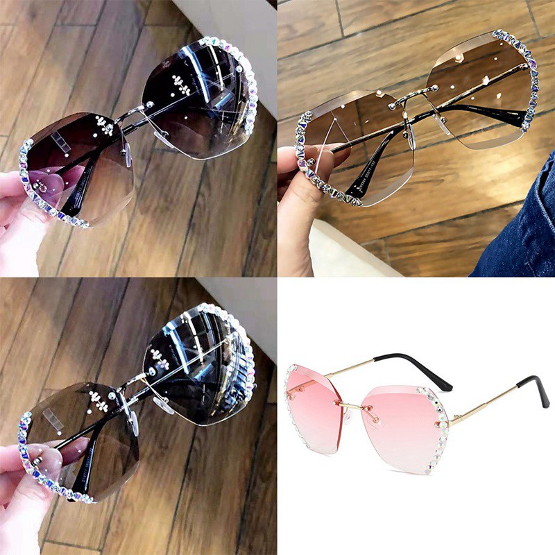 Kính Mát Không Viền Đính Đá Phong Cách Hàn Quốc Cho Nữ gentle monster | BigBuy360 - bigbuy360.vn