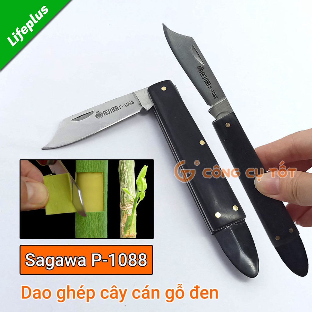 Dao ghép cây chuyên dụng Sagawa P-1088 cán gỗ đen