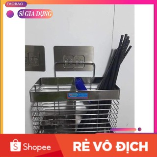 Ống đựng đũa inox, bộ ống cắm đũa inox dính tường inox 304 cao cấp